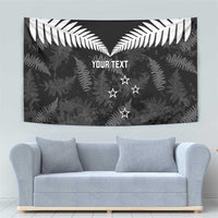 Custom New Zealand Silver Fern Football Tapestry Go Aotearoa Grunge Black LT14 - Polynesian Pride