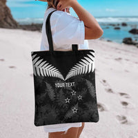 Custom New Zealand Silver Fern Football Tote Bag Go Aotearoa Grunge Black LT14 - Polynesian Pride
