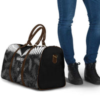 Custom New Zealand Silver Fern Football Travel Bag Go Aotearoa Grunge Black LT14 - Polynesian Pride