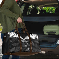 Custom New Zealand Silver Fern Football Travel Bag Go Aotearoa Grunge Black LT14 - Polynesian Pride