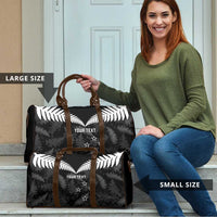 Custom New Zealand Silver Fern Football Travel Bag Go Aotearoa Grunge Black LT14 - Polynesian Pride