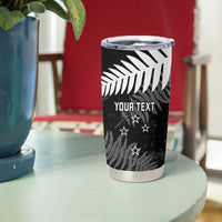 Custom New Zealand Silver Fern Football Tumbler Cup Go Aotearoa Grunge Black LT14 - Polynesian Pride