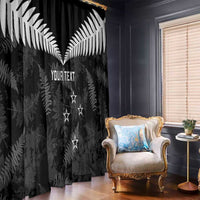Custom New Zealand Silver Fern Football Window Curtain Go Aotearoa Grunge Black LT14 - Polynesian Pride