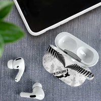 Custom New Zealand Silver Fern Football AirPods Case Go Aotearoa Grunge White LT14 - Polynesian Pride