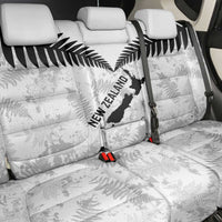 Custom New Zealand Silver Fern Football Back Car Seat Cover Go Aotearoa Grunge White LT14 - Polynesian Pride