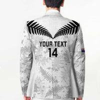 Custom New Zealand Silver Fern Football Blazer Go Aotearoa Grunge White - Polynesian Pride
