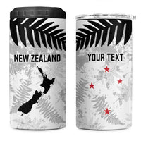 Custom New Zealand Silver Fern Football 4 in 1 Can Cooler Tumbler Go Aotearoa Grunge White LT14 One Size: 16 oz White - Polynesian Pride