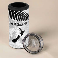 Custom New Zealand Silver Fern Football 4 in 1 Can Cooler Tumbler Go Aotearoa Grunge White LT14 - Polynesian Pride