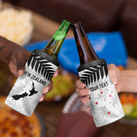 Custom New Zealand Silver Fern Football 4 in 1 Can Cooler Tumbler Go Aotearoa Grunge White LT14 - Polynesian Pride