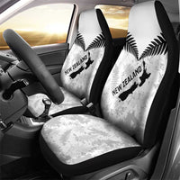 Custom New Zealand Silver Fern Football Car Seat Cover Go Aotearoa Grunge White LT14 - Polynesian Pride
