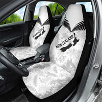 Custom New Zealand Silver Fern Football Car Seat Cover Go Aotearoa Grunge White LT14 - Polynesian Pride