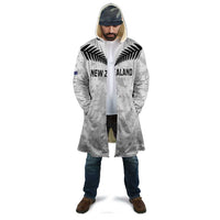 Custom New Zealand Silver Fern Football Cloak Go Aotearoa Grunge White - Polynesian Pride