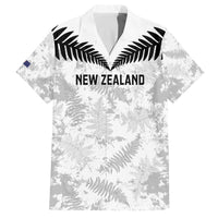 Custom New Zealand Silver Fern Football Family Matching Off The Shoulder Long Sleeve Dress and Hawaiian Shirt Go Aotearoa Grunge White LT14 Dad's Shirt - Short Sleeve White - Polynesian Pride