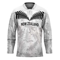 Custom New Zealand Silver Fern Football Hockey Jersey Go Aotearoa Grunge White LT14 Unisex White - Polynesian Pride
