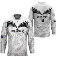 Custom New Zealand Silver Fern Football Hockey Jersey Go Aotearoa Grunge White LT14 - Polynesian Pride