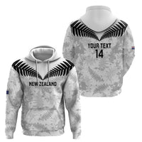 Custom New Zealand Silver Fern Football Hoodie Go Aotearoa Grunge White LT14 - Polynesian Pride