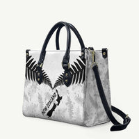 Custom New Zealand Silver Fern Football Leather Bag Go Aotearoa Grunge White - Polynesian Pride