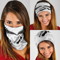 Custom New Zealand Silver Fern Football Neck Gaiter Go Aotearoa Grunge White LT14 - Polynesian Pride