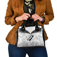 Custom New Zealand Silver Fern Football Shoulder Handbag Go Aotearoa Grunge White LT14 - Polynesian Pride