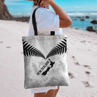 Custom New Zealand Silver Fern Football Tote Bag Go Aotearoa Grunge White LT14 - Polynesian Pride
