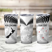 Custom New Zealand Silver Fern Football Tumbler Cup Go Aotearoa Grunge White - Polynesian Pride