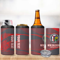 Custom New Caledonia Football 4 in 1 Can Cooler Tumbler Allez Les Cagous Grey Version LT14 - Polynesian Pride