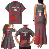Custom New Caledonia Football Family Matching Tank Maxi Dress and Hawaiian Shirt Allez Les Cagous Grey Version LT14 - Polynesian Pride