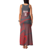 Custom New Caledonia Football Family Matching Tank Maxi Dress and Hawaiian Shirt Allez Les Cagous Grey Version LT14 - Polynesian Pride