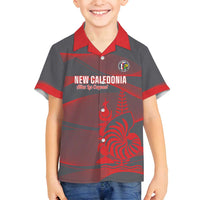 Custom New Caledonia Football Family Matching Tank Maxi Dress and Hawaiian Shirt Allez Les Cagous Grey Version LT14 Son's Shirt Grey - Polynesian Pride