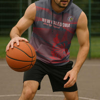 Custom New Caledonia Football Sleeveless Hoodie Allez Les Cagous Grey Version - Polynesian Pride
