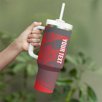 Custom New Caledonia Football Tumbler With Handle Allez Les Cagous Grey Version - Polynesian Pride