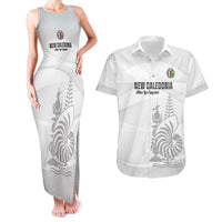 Custom New Caledonia Football Couples Matching Tank Maxi Dress and Hawaiian Shirt Allez Les Cagous White Version LT14 White - Polynesian Pride