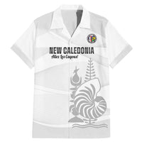Custom New Caledonia Football Family Matching Mermaid Dress and Hawaiian Shirt Allez Les Cagous White Version LT14 Dad's Shirt - Short Sleeve White - Polynesian Pride