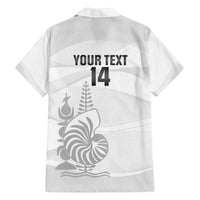 Custom New Caledonia Football Family Matching Off The Shoulder Long Sleeve Dress and Hawaiian Shirt Allez Les Cagous White Version LT14 - Polynesian Pride