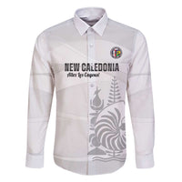 Custom New Caledonia Football Family Matching Short Sleeve Bodycon Dress and Hawaiian Shirt Allez Les Cagous White Version LT14 Dad's Shirt - Long Sleeve White - Polynesian Pride