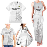 Custom New Caledonia Football Family Matching Tank Maxi Dress and Hawaiian Shirt Allez Les Cagous White Version LT14 - Polynesian Pride