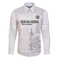 Custom New Caledonia Football Family Matching Tank Maxi Dress and Hawaiian Shirt Allez Les Cagous White Version LT14 Dad's Shirt - Long Sleeve White - Polynesian Pride