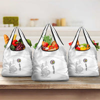 Custom New Caledonia Football Grocery Bag Allez Les Cagous White Version - Polynesian Pride
