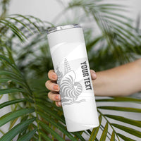 Custom New Caledonia Football Skinny Tumbler Allez Les Cagous White Version LT14 - Polynesian Pride