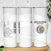 Custom New Caledonia Football Skinny Tumbler Allez Les Cagous White Version LT14 - Polynesian Pride