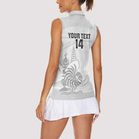 Custom New Caledonia Football Women Sleeveless Polo Shirt Allez Les Cagous White Version LT14 - Polynesian Pride