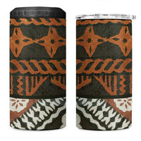 Bula Fiji Tapa 4 in 1 Can Cooler Tumbler Fijian Masi Vintage Vibes LT14 One Size: 16 oz Brown - Polynesian Pride