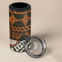 Bula Fiji Tapa 4 in 1 Can Cooler Tumbler Fijian Masi Vintage Vibes LT14 - Polynesian Pride