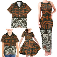 Bula Fiji Tapa Family Matching Tank Maxi Dress and Hawaiian Shirt Fijian Masi Vintage Vibes LT14 - Polynesian Pride