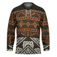 Bula Fiji Tapa Hockey Jersey Fijian Masi Vintage Vibes LT14 Unisex Brown - Polynesian Pride
