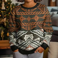 Bula Fiji Tapa Kid Ugly Christmas Sweater Fijian Masi Vintage Vibes LT14 - Polynesian Pride