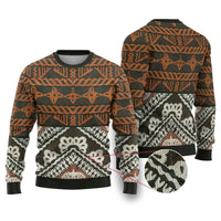 Bula Fiji Tapa Ugly Christmas Sweater Fijian Masi Vintage Vibes LT14 Brown - Polynesian Pride