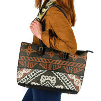 Bula Fiji Tapa Leather Tote Bag Fijian Masi Vintage Vibes - Polynesian Pride
