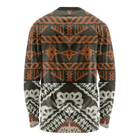 Bula Fiji Tapa Long Sleeve Shirt Fijian Masi Vintage Vibes LT14 - Polynesian Pride