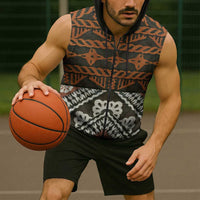 Bula Fiji Tapa Sleeveless Zip Hoodie Fijian Masi Vintage Vibes LT14 - Polynesian Pride